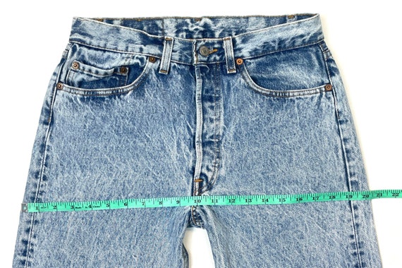 Levis W30 L29 USA 501 Slim Vintage Jeans Faded Ac… - image 9