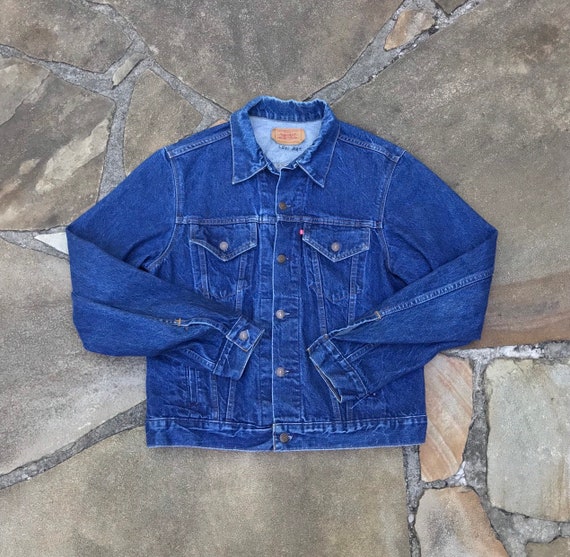 1980's Levis 45L Trucker Jacket Lovely Dark Wash V