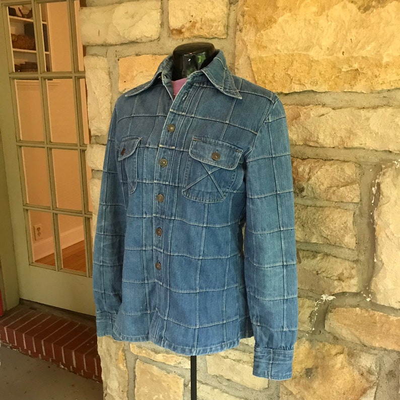 quilted denim shirt