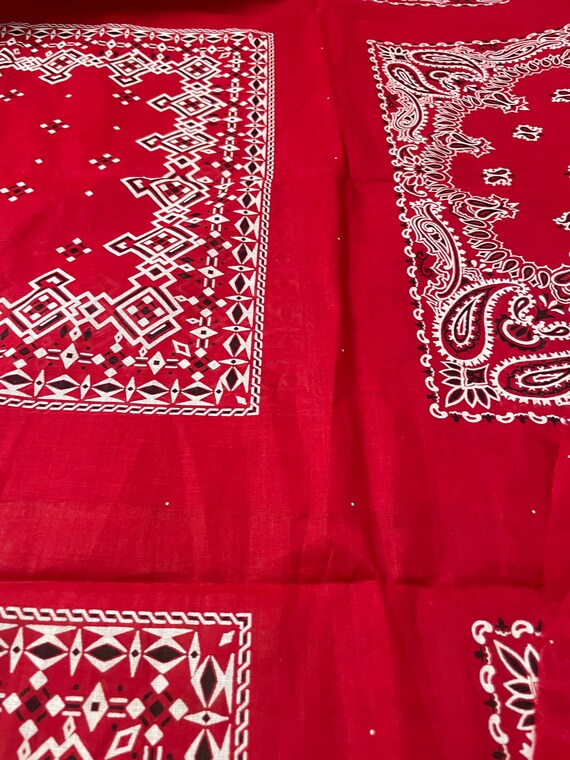 1960s Fast Color Uncut Deadstock Bandana USA CLEAN 88… Gem