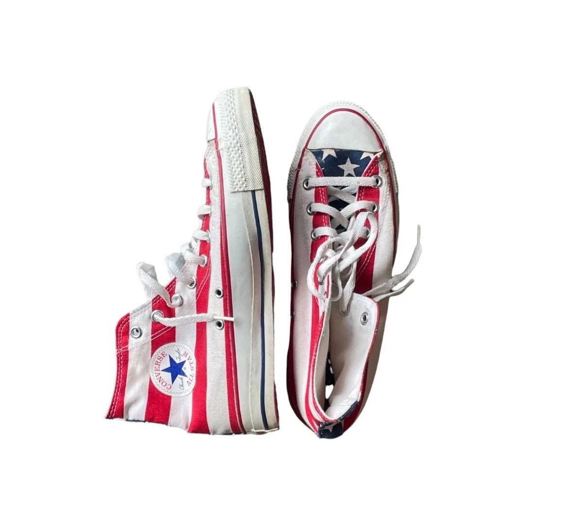 Converse USA American Flag Hi-top Sneakers 90s - Etsy