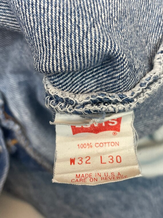 Levis W30 L29 USA 501 Slim Vintage Jeans Faded Ac… - image 4