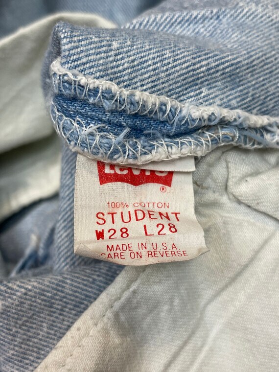 Levis W27 L28 USA 701 Faded Light Student Fit 501 - image 6
