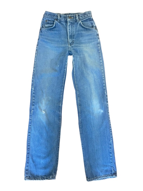Lee W24 L32 USA 1970s 80s Vintage Jeans High Wais… - image 3