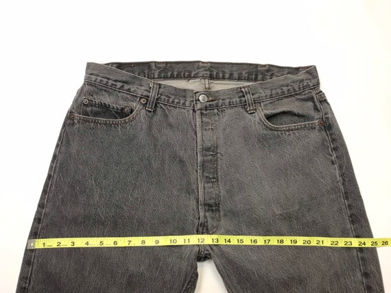 Levis W36 L33 USA 501 Vintage Charcoal Black Jean… - image 9