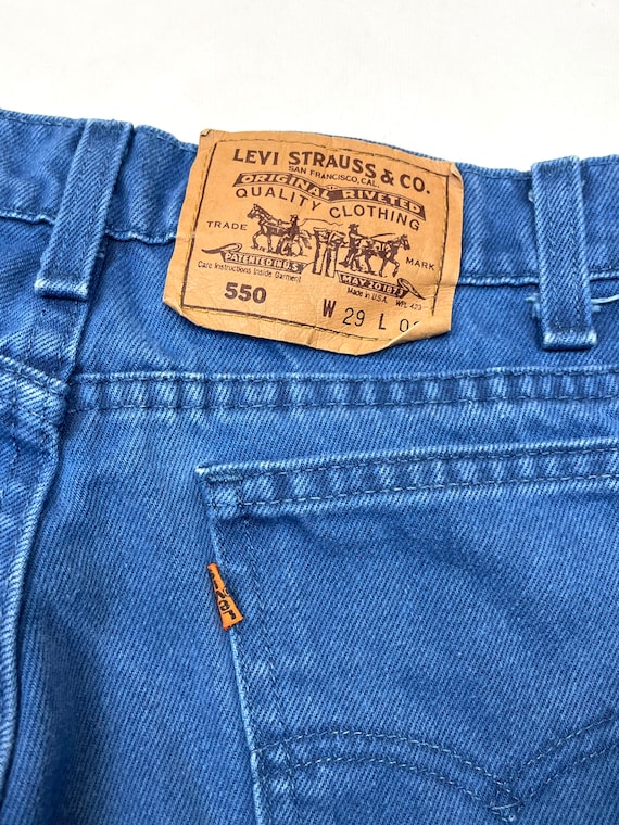 Levis W27.5 USA 550 Vintage Jean Shorts Blue - image 3