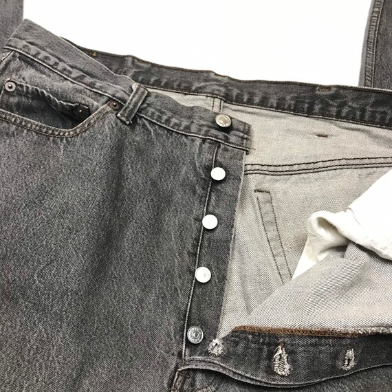 Levis W36 L33 USA 501 Vintage Charcoal Black Jean… - image 5