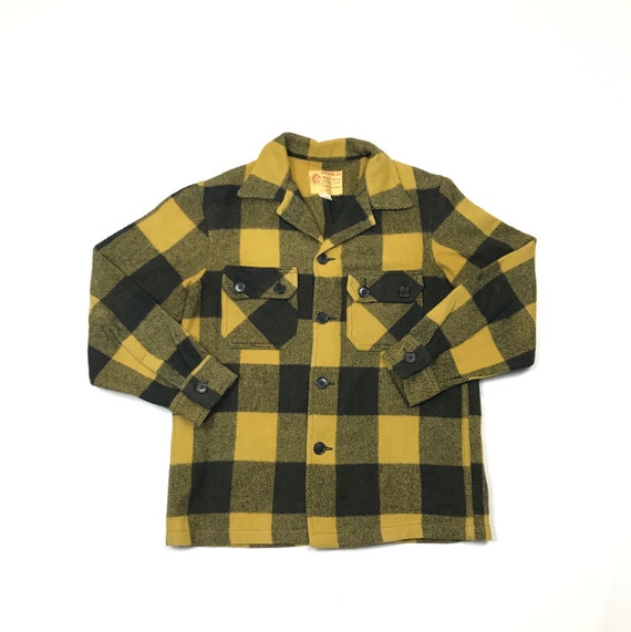 Vintage Bemidji Plaid Large Wool Shirt Jacket Butt