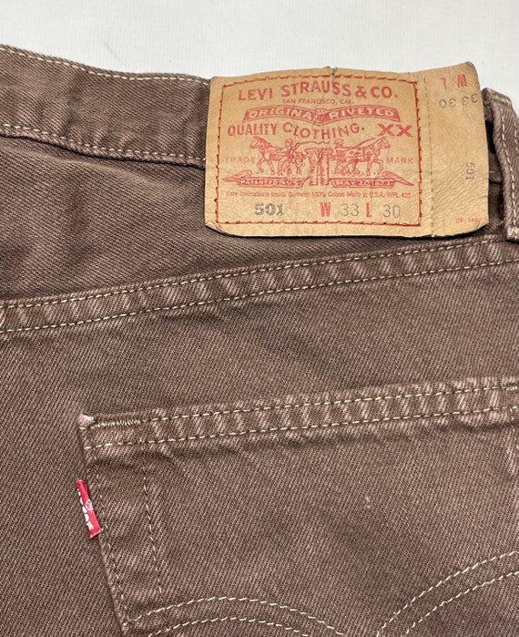 Levis W30.5 L29.5 USA 501 Vintage Jeans Rare Eart… - image 4