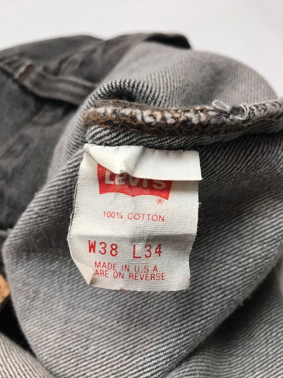 Levis W36 L33 USA 501 Vintage Charcoal Black Jean… - image 4