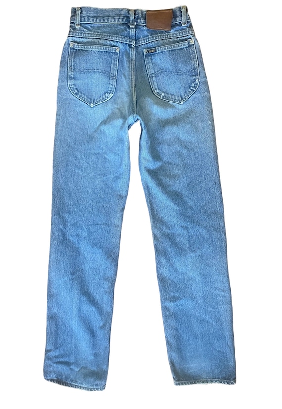 Lee W24 L32 USA 1970s 80s Vintage Jeans High Wais… - image 2