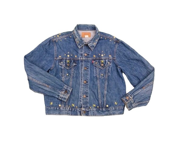 1970's Levis 2 Pocket Star Studded Custom Western Denim Jacket