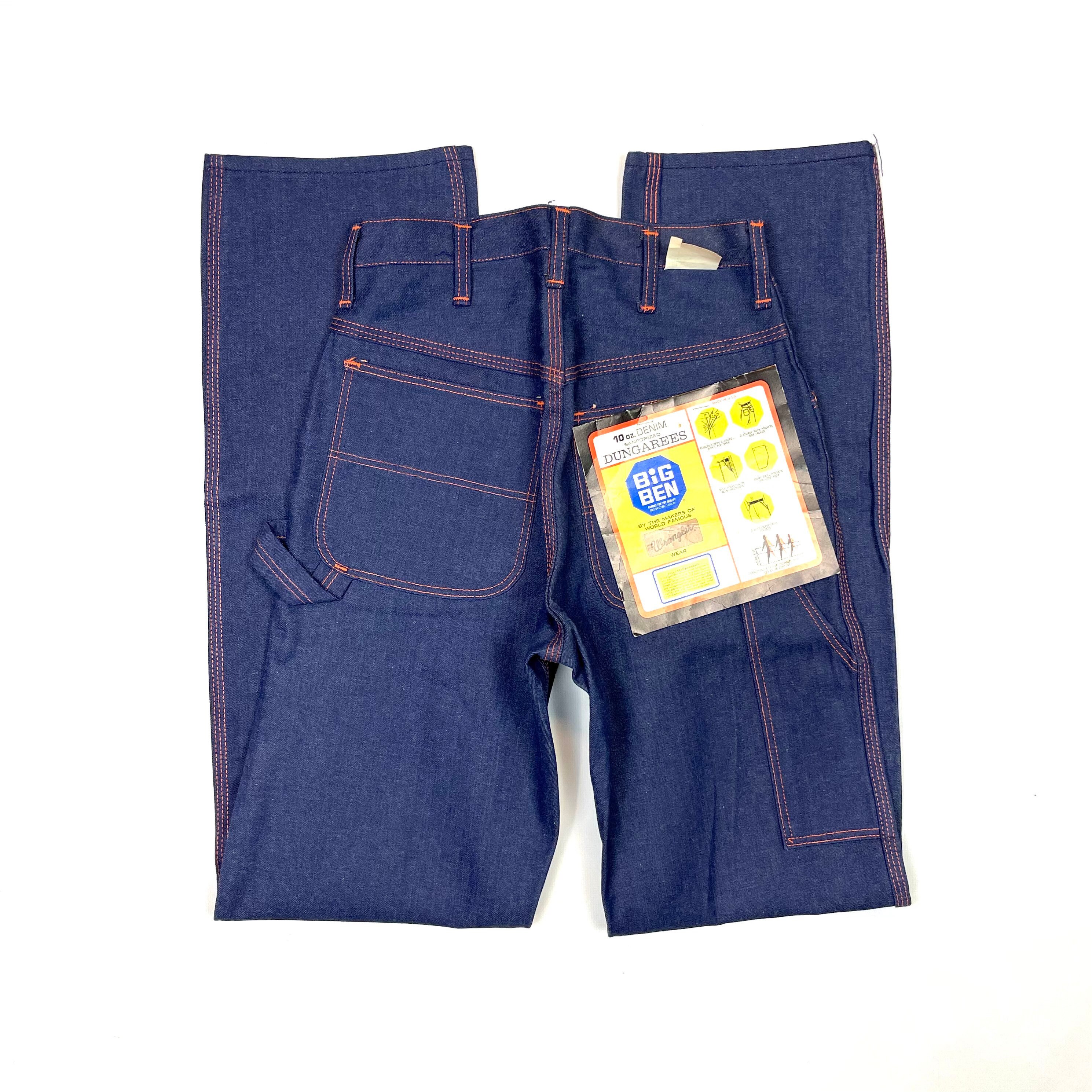 70s W26 L34 Dungaree Painter Jeans 
