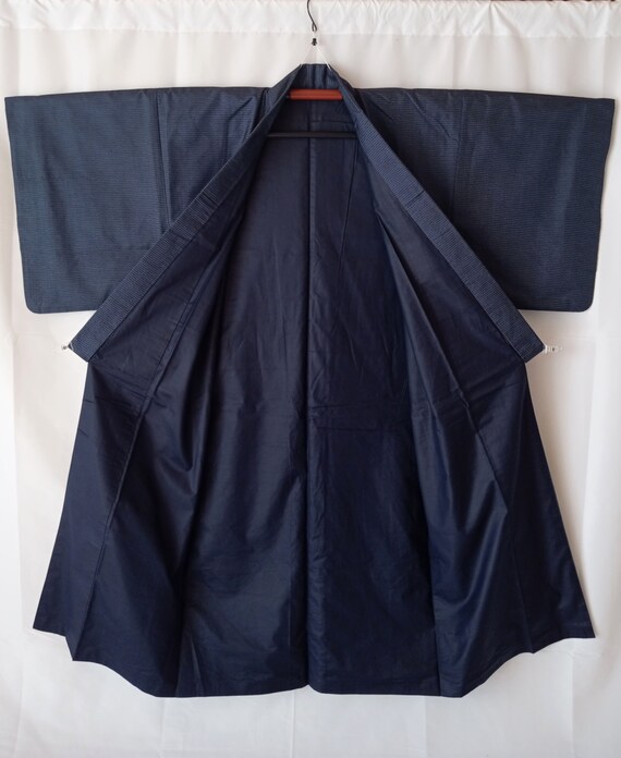 Japanese Men's Kimono Robe in Dark Blue Size L, V… - image 6