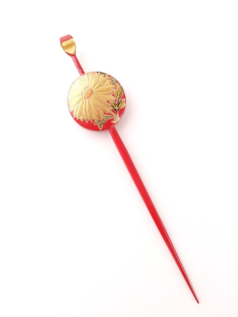 Vintage Japanese Hair Pins Set of 2 Kanzashi Chrysanthemum Etsy