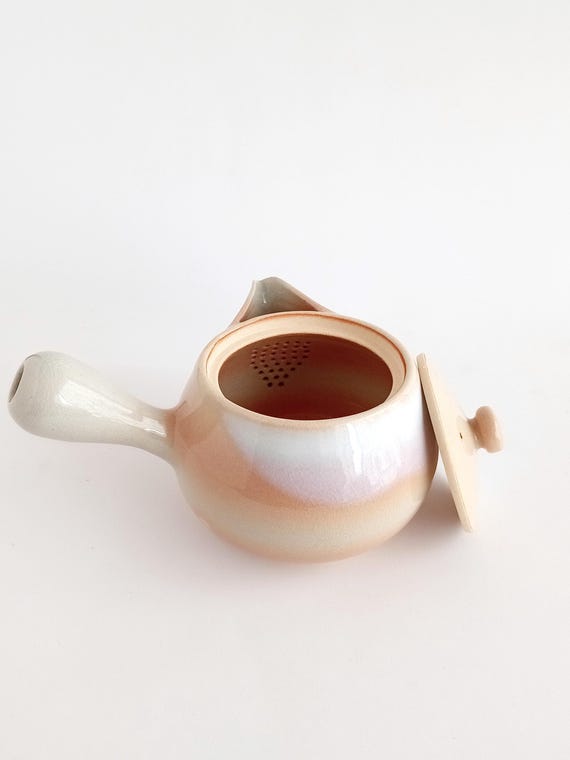 ヴィンテージ萩焼茶器セット: 手作り急須 6 カップ - 鳴滝焼 - 日本の