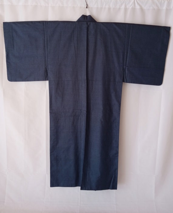 Japanese Men's Kimono Robe in Dark Blue Size L, V… - image 7