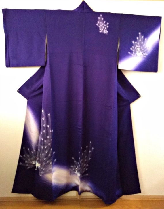 Vintage kimono Japanese kimono purple silk kimono