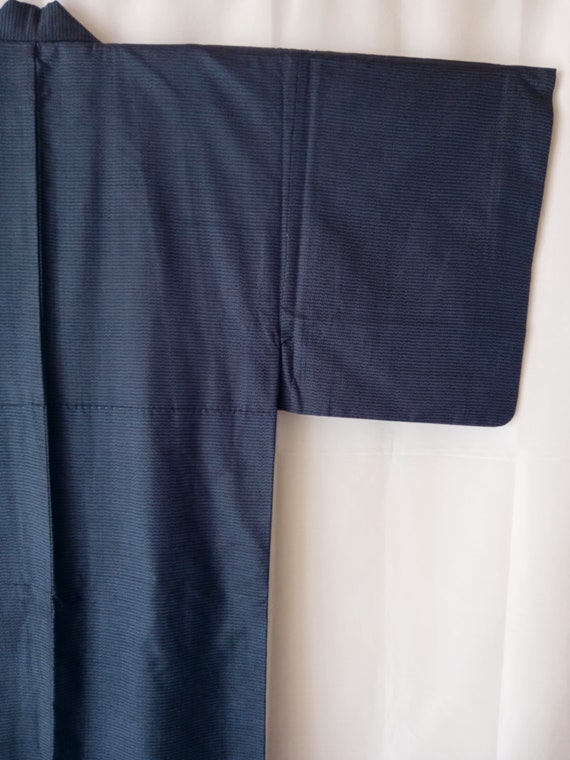 Japanese Men's Kimono Robe in Dark Blue Size L, V… - image 8
