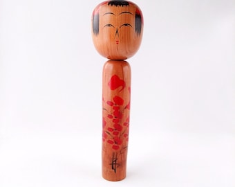 山川勇創作こけし、ヴィンテージ木製創作こけし、日本の手作り民芸品