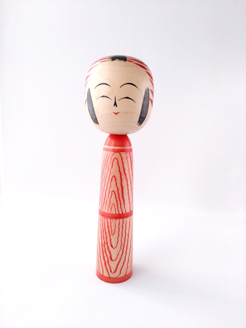 Vintage Japanese Kokeshi Doll 19.1 Cm Handmade Japanese Wood Etsy