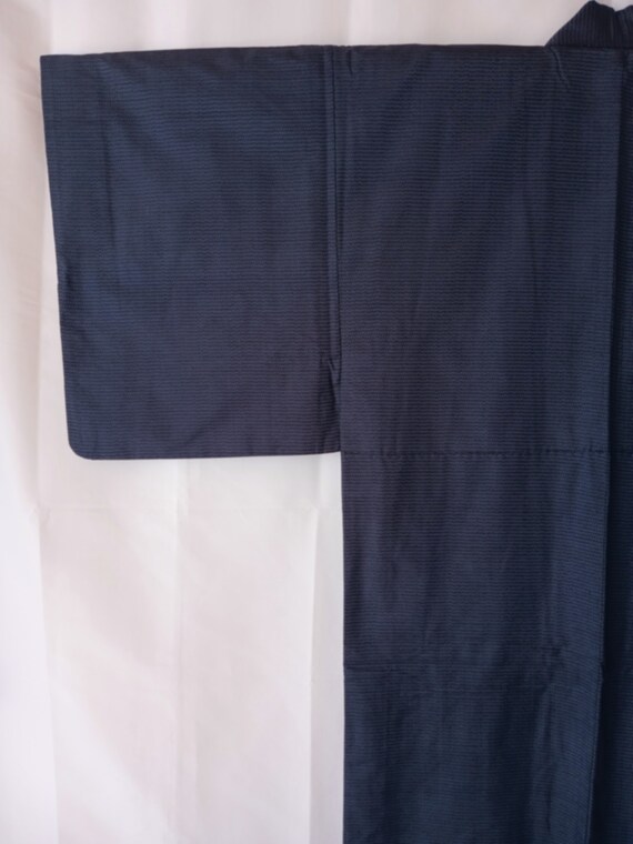 Japanese Men's Kimono Robe in Dark Blue Size L, V… - image 9