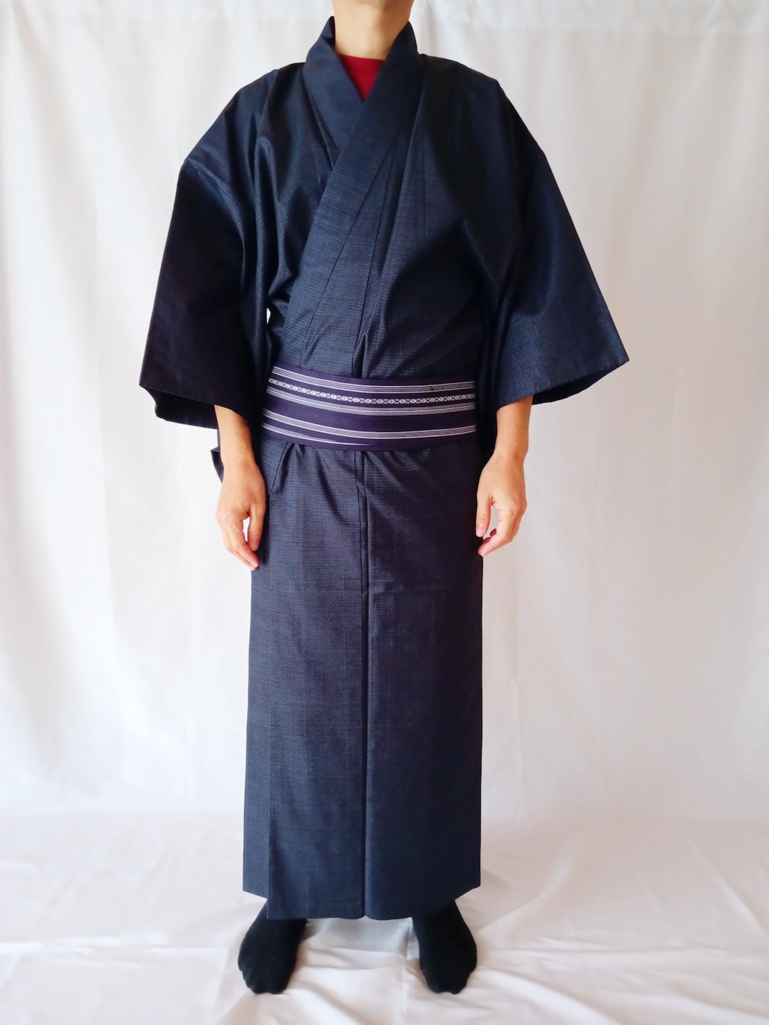 Japanese Tokyo Pattern Print Men Long Robe