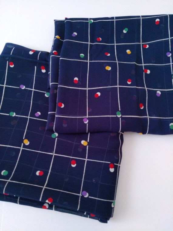 Vintage Polka Dot Polyester Fabric Bundle: 1980s Japanese Tetoron, 5+ Yards