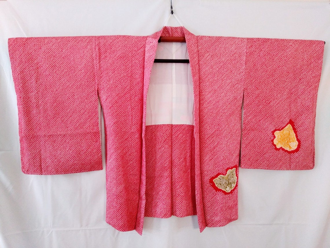 Shibori Haori Jacket for Women Red Silk Kimono Jacket With Etsy