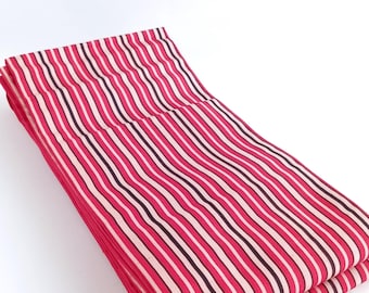 Vintage Red & White Striped Silk Hanhaba Obi Belt: Reversible Kimono Sash