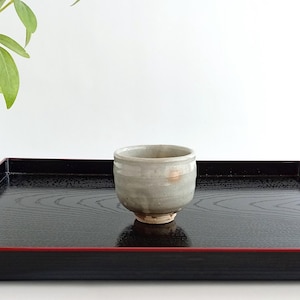 Vintage Hagi Yaki Sake Cup by Mio Hōsetsu – Japanese Ceramic Art, Wabi Sabi Aesthetic, Guinomi with Box, Collectible Folk Pottery