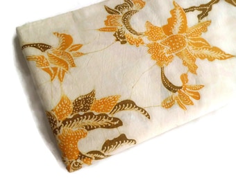 Hand-Drawn Batik Lasem Fabric: Indonesian Cotton, Bird & Leaf Design