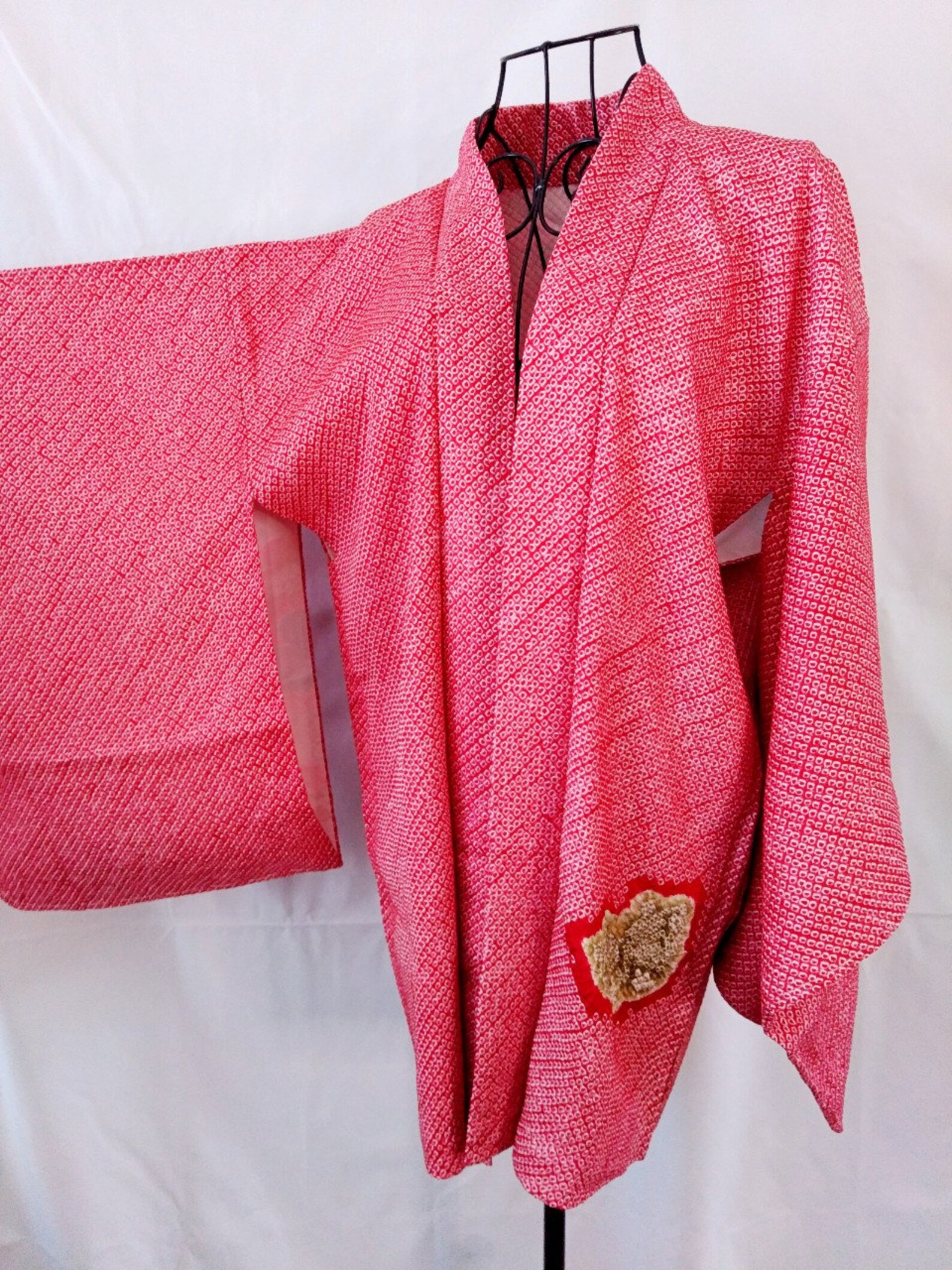 Shibori Haori Jacket for Women Red Silk Kimono Jacket With Etsy