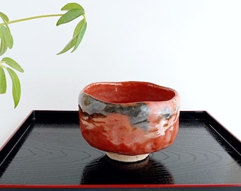 Vintage Raku Yaki Matcha Bowl: Wabi-Sabi Japanese Chawan, 1970s