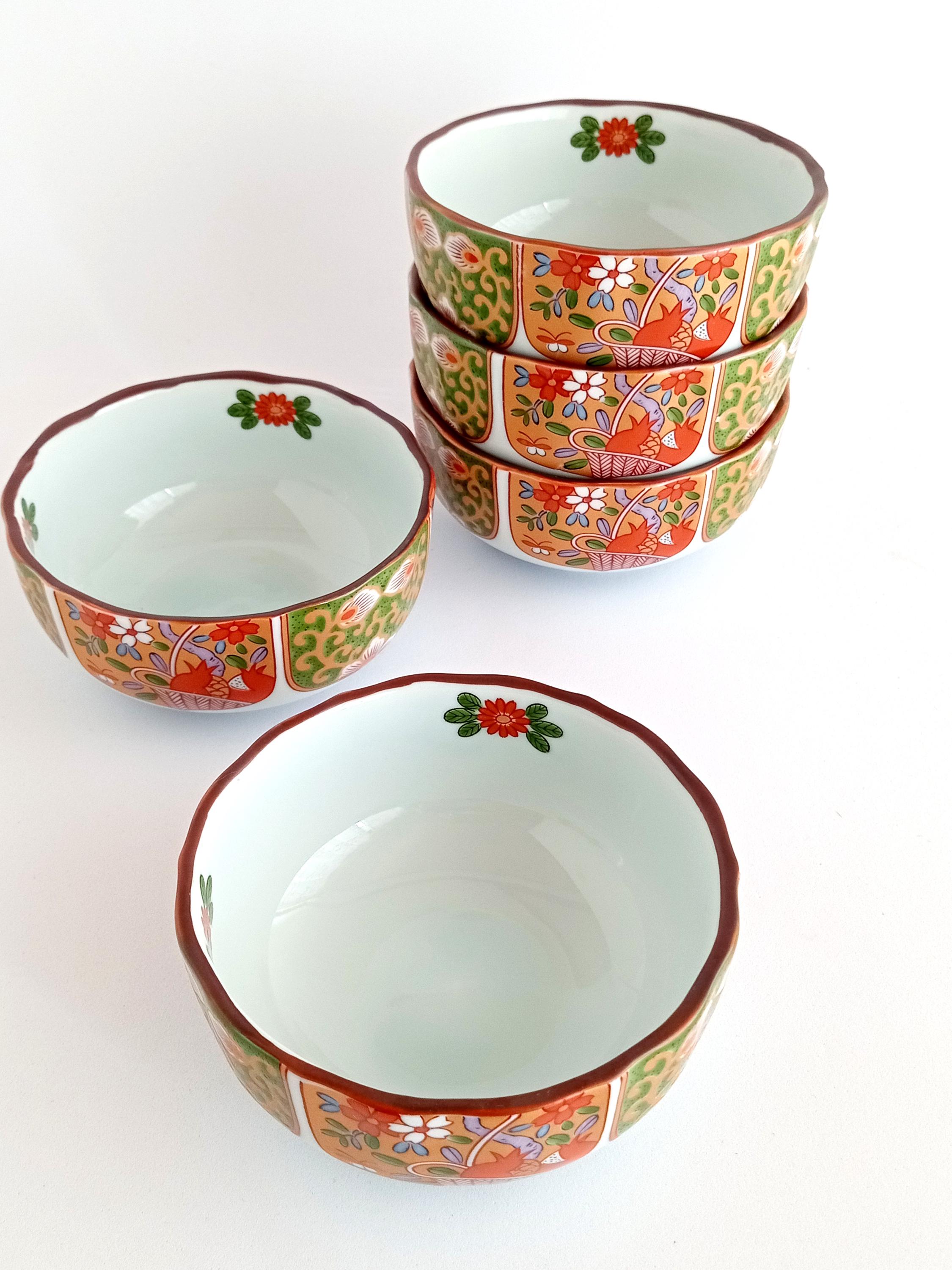 アンティーク手書き小鉢 花柄と幾何学模様の陶磁器小鉢31個セット 金