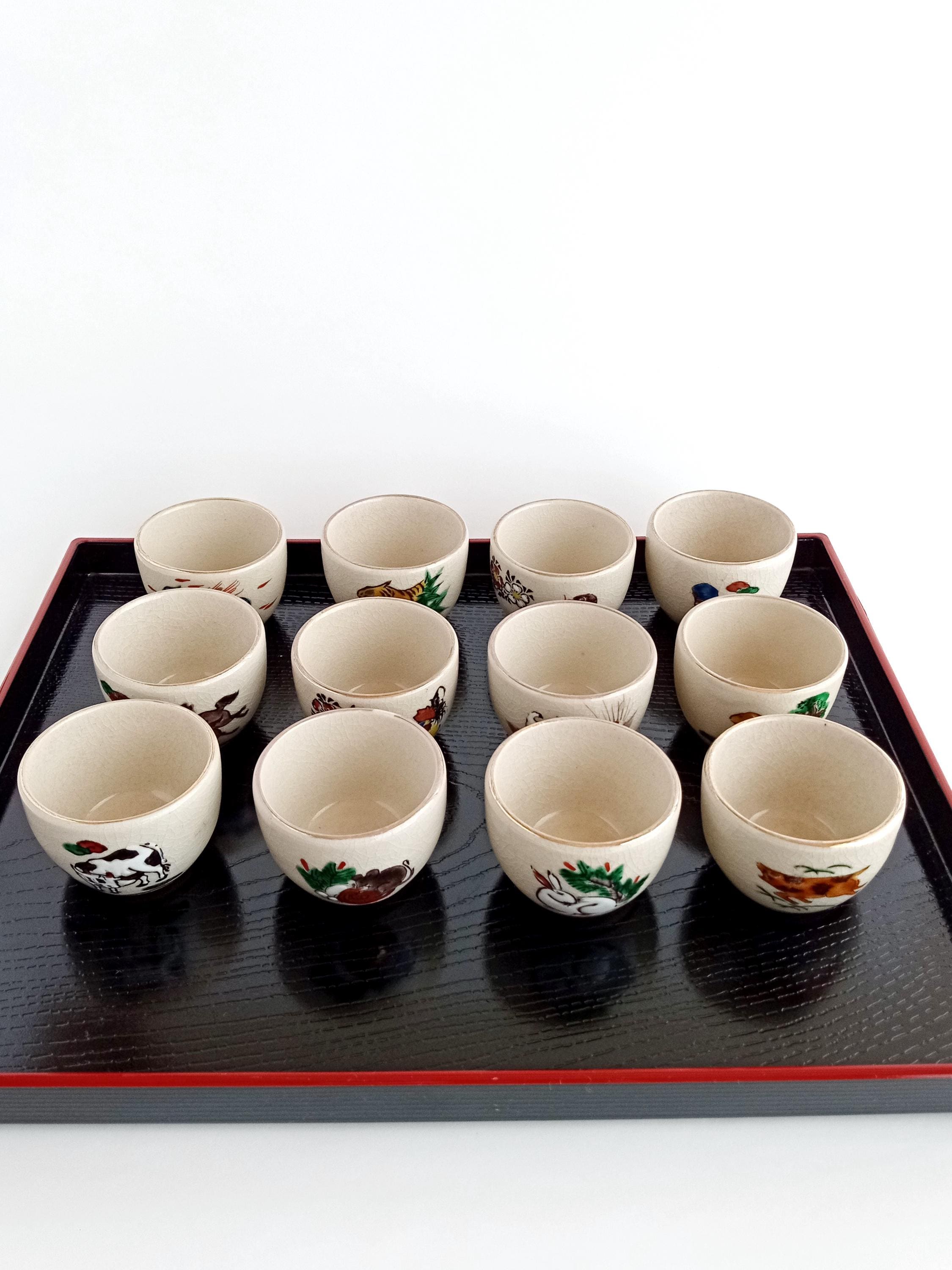 ヴィンテージ 九谷焼 酒器セット – 十二支 12個セット