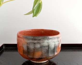Vintage Tea Bowl by Sasaki Shoraku III: Red Raku Yaki Chawan - Japanese Zen Pottery