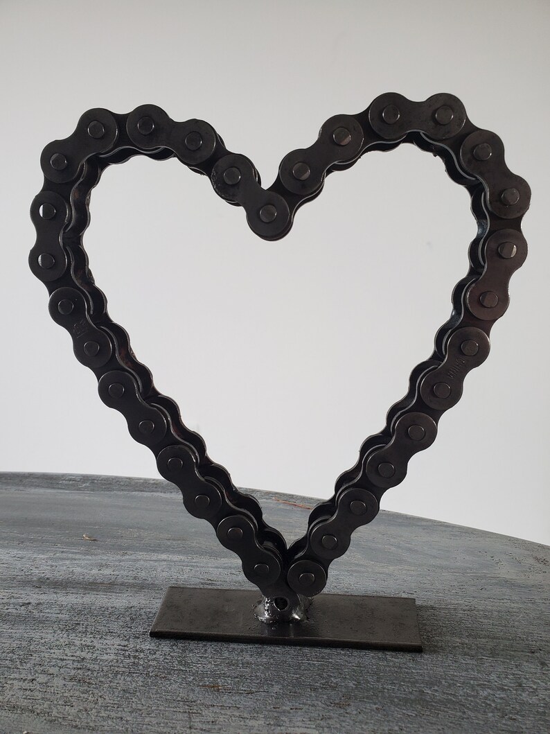 Chain heart chain art welded art decor industrial decor Etsy