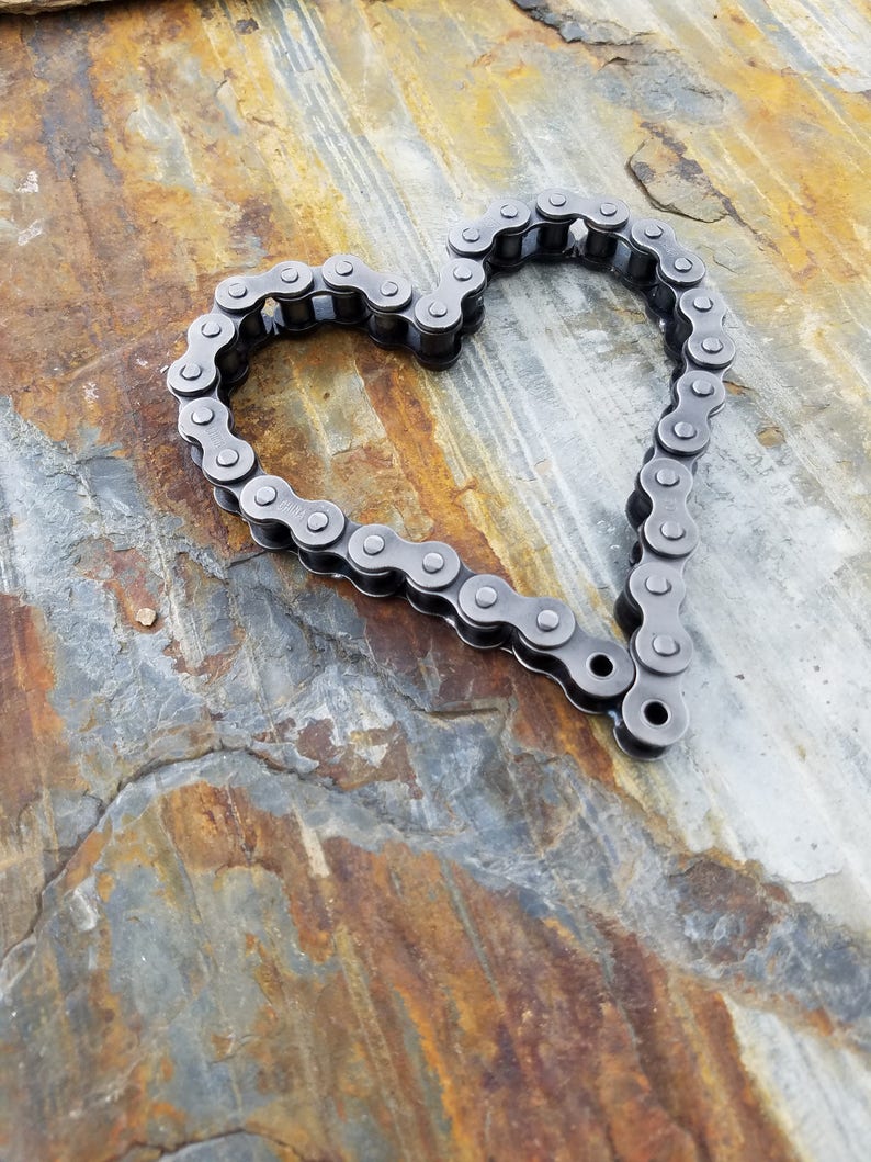 Chain heart chain art welded art decor industrial decor Etsy