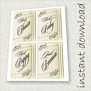 Wedding Firsts Wine Labels, 12 Wine Labels, Anniversary Wine Labels, Engagement Gift, Wedding ...