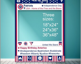 Instagram 4th of July Photo Booth Frame Printable  Independence Day Patriotic Props Fourth of July INSTANT DOWNLOAD Social Media Party Decor