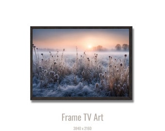 Samsung Frame TV Art, wildflowers in snow, Wild Flower Meadow, Art For Frame Tv, Digital Download Frame TV Art | TV33