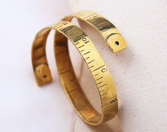 Gold Measure Tape bangle,Gold Measure Tape Cuff,Gold Measure Tape Bracelet,Gold Textured Measure Tape HandCuff,Measure Tape Cuff