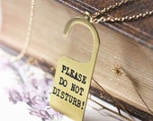 Sign Necklace Do not Disturb Necklace Linen Jewelry Everyday Ncklace