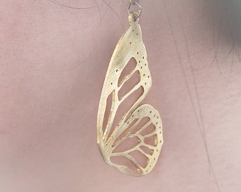 Boucles d'oreilles Butterfly / Bijoux en lin / Boucles d'oreilles Golden Butterfly