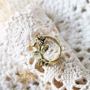 Flower ring. Summer collection made and design by Linen jewelry