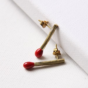 Red Matches Stud Earrings