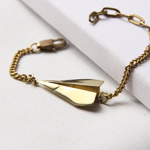 Papier Flugzeug Origami Charm Armband - handgemachte Schmuck