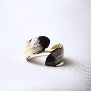 Painted Feather Ring,Designed Feather Ring,Feather Ring,Style Feather Ring,Miniature Feather Ring,Charm Feather Ring,Charm feather ring