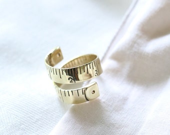 Tapeline ring,tape measure ring,style ring,brass tapeline ring,modern style ring,designed ring